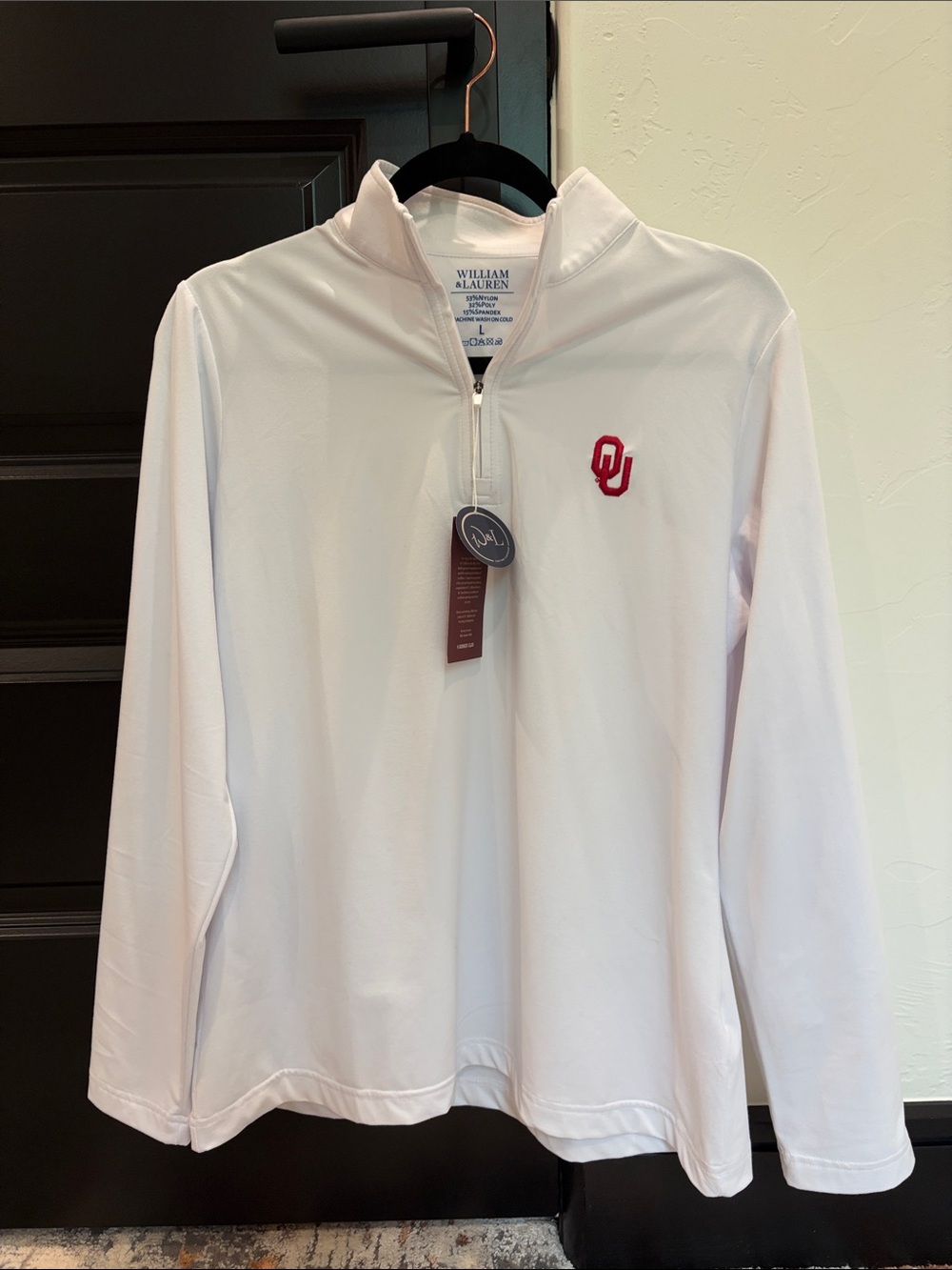 NWT William & Lauren OU Sooners 1895 Trust Quarter Zip Pullover Women L